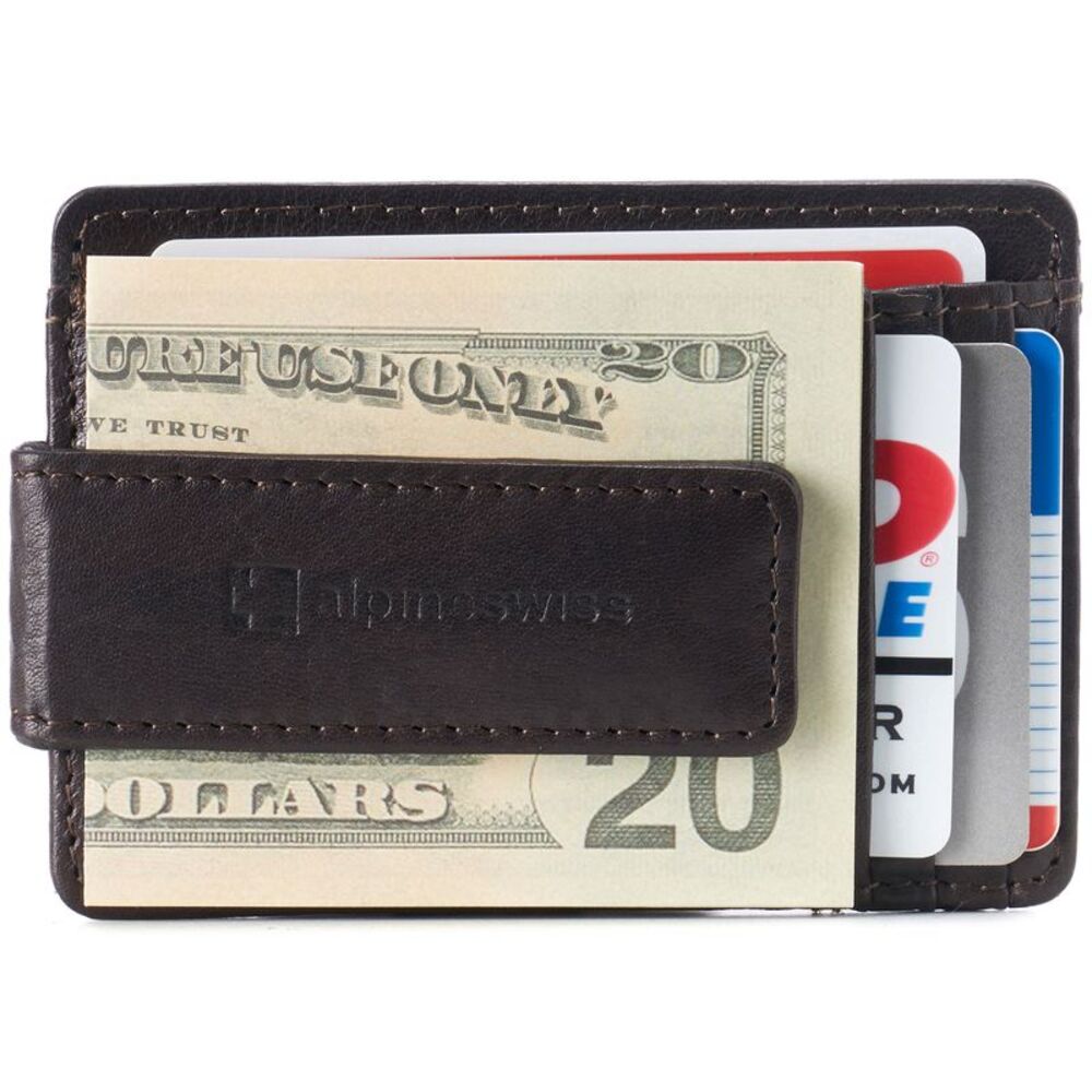 Alpine Swiss Mens RFID Safe Magnetic Money Clip Wallet Slim Front Pocket Wallet - Picture 5 of 6